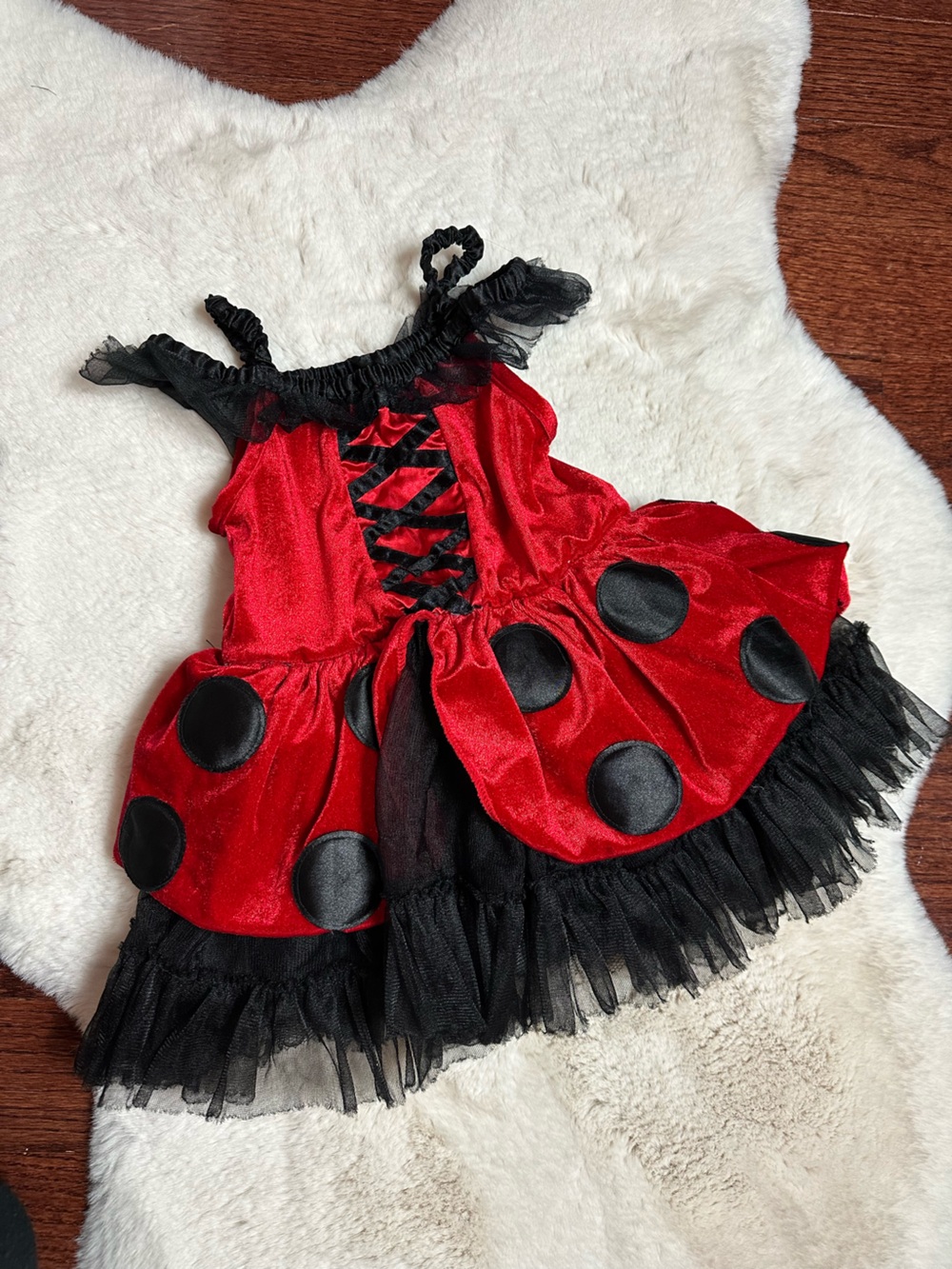 Toddler Red and Black Ladybug Costume Bodysuit